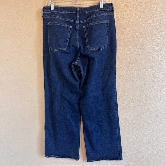 Old Navy Women's High Rise Wow Wide Leg Dark Denim Stretch Jeans 14 - Picture 4 of 6